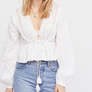 Free people oberoi flowy cropped blouse